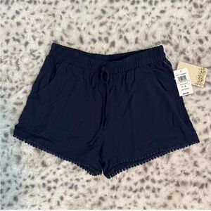 Navy High Waisted Women's Shorts